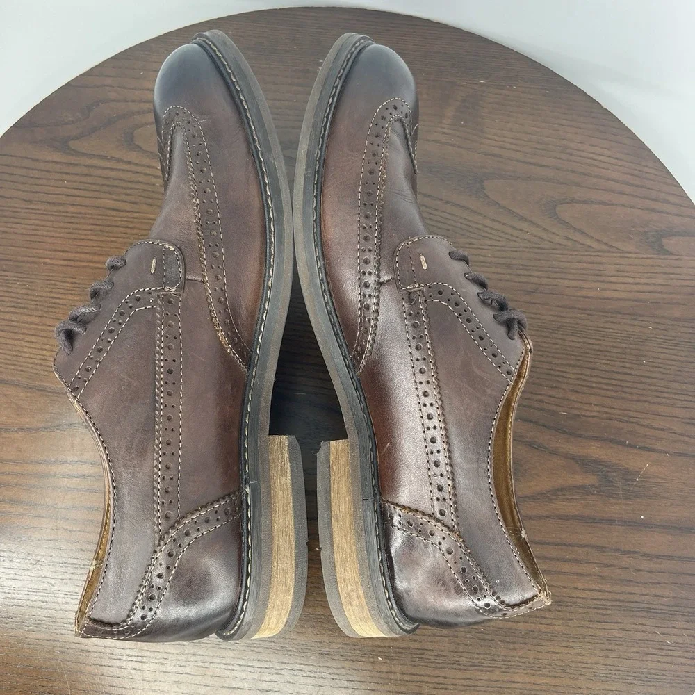 Vionic Bowery Bruno Shoes Men's 10 Brown Leather‎ Wingtip Oxford Brogue Dress